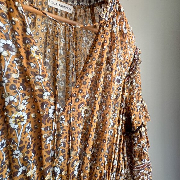 Ulla Johnson Erisa Mini Dress Ochre gold Size 2 - Picture 7 of 14